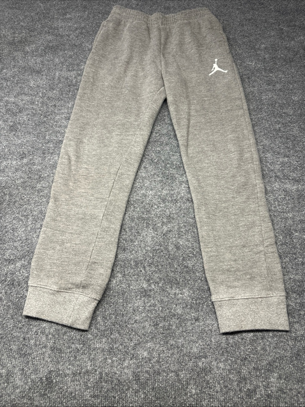 Jordan Gray Lightweight Fleece Joggers with White Jumpman